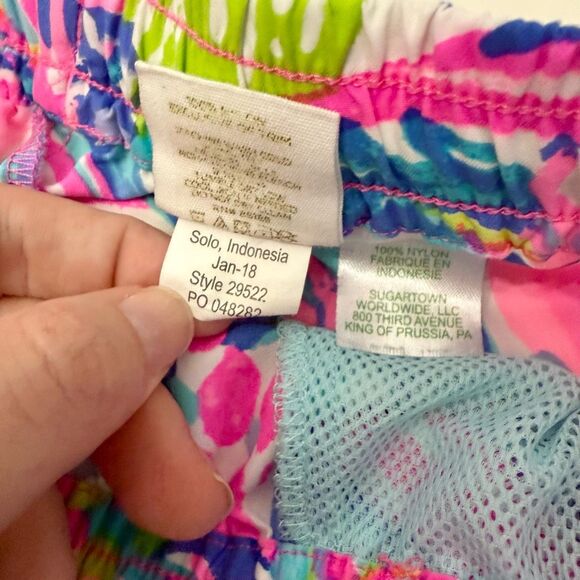 Lilly Pulitzer Womens Pink Blue Gumbo Limbo Run Around Beach Shorts Medium - Picture 4 of 5